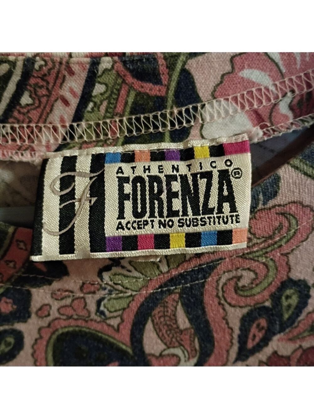 🆓 Free W/Purchase Vintage Forenza Floral Paisley Long Sleeve Top Medium - Picture 5 of 8